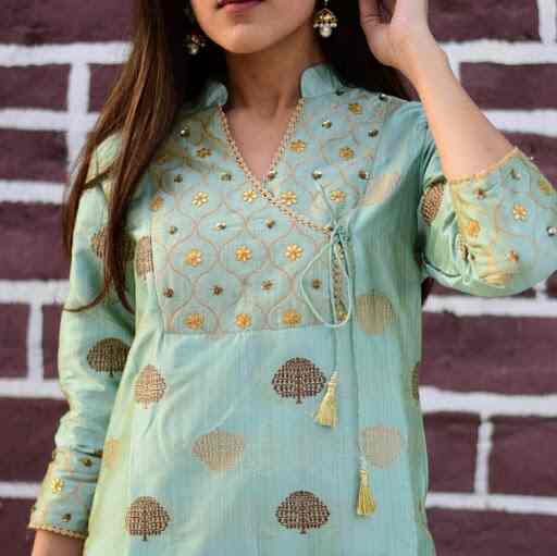 stand patti neck design dress