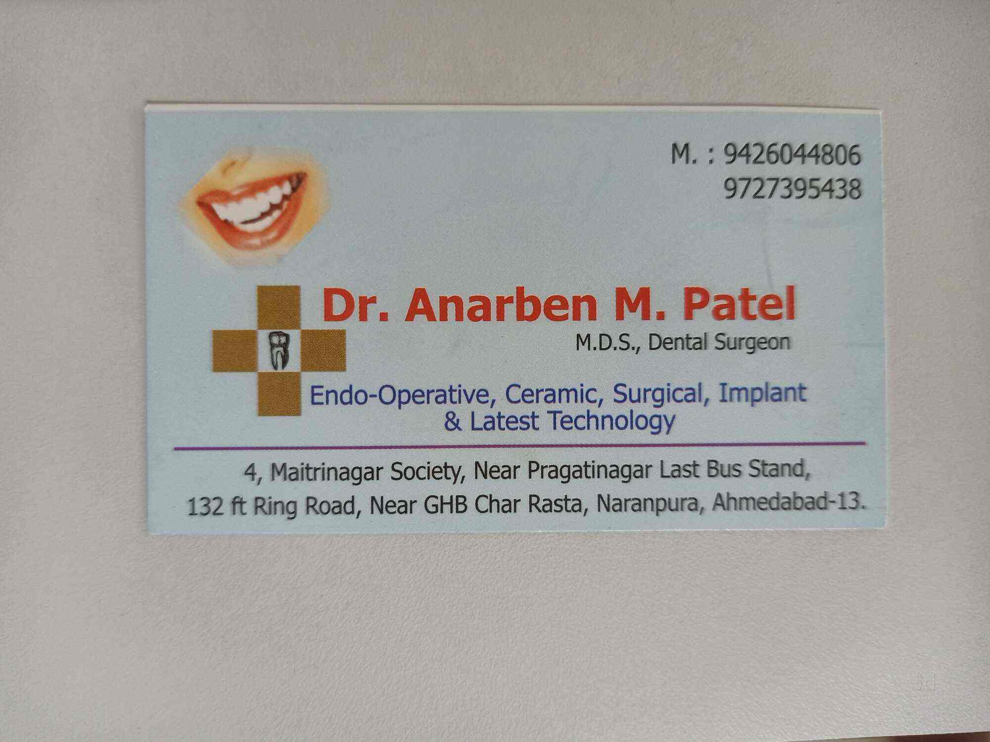 Dr. Anar M Patel in Naranpura Vistar,Ahmedabad - Best Dentists near me in  Ahmedabad - Justdial