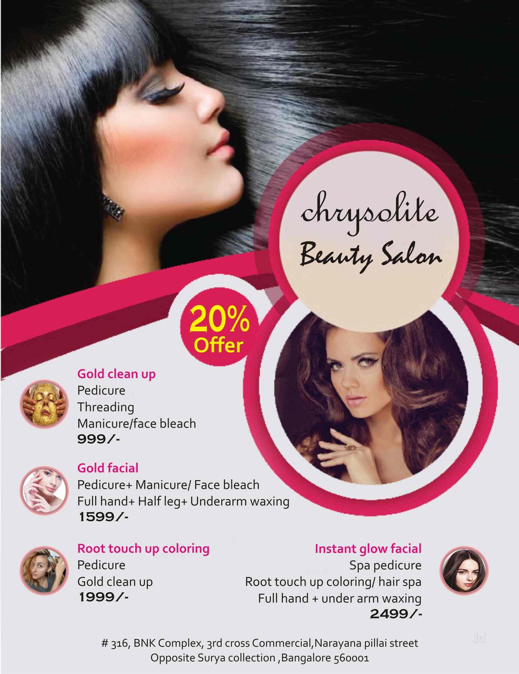 Chrysolite Beauty Saloon Commercial Street Beauty Spas In Bangalore Justdial
