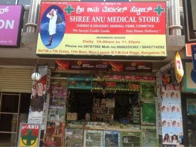 Shree Anu Medical Store Closed Down In Btm Layout 2nd Stage Bangalore Justdial