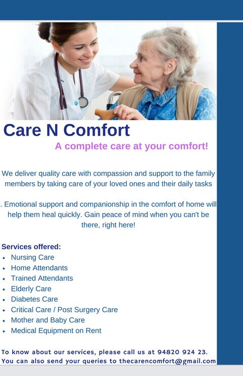 Care N Comfort Sanjay Nagar Home Nursing Services In Bangalore