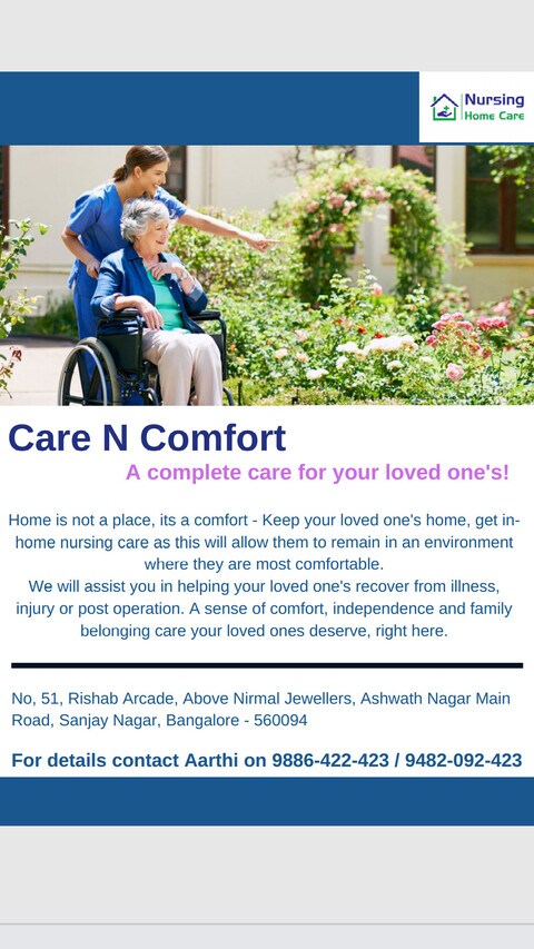 Care N Comfort Sanjay Nagar Home Nursing Services In Bangalore