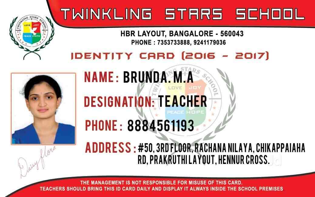 trinity computer solutions kammagondahalli jalahalli west teachers id card