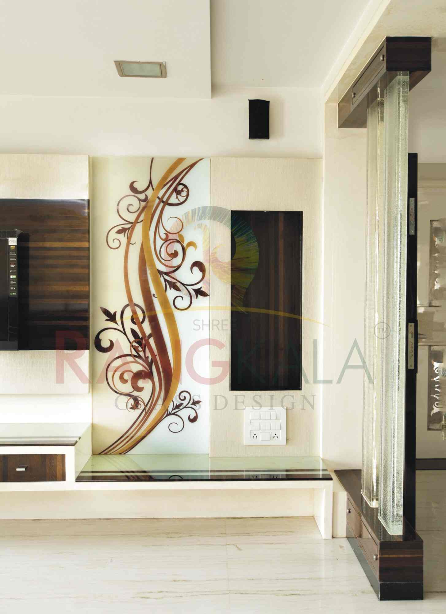Shree Rangkala Glass Design Photos Chandigarh Pictures Images Designer Back Painted Glass In Living Room Shree Rangkala Design Photos Chandigarh