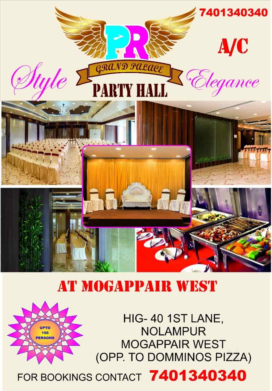 pr grand palace party hall photos mogappair west chennai pictures