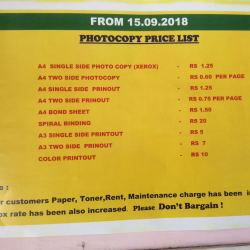 photocopy charges per page