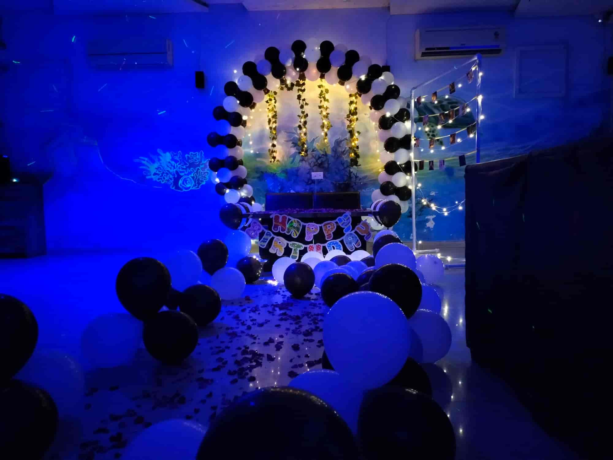 Infinity Café decorated interior with balloons