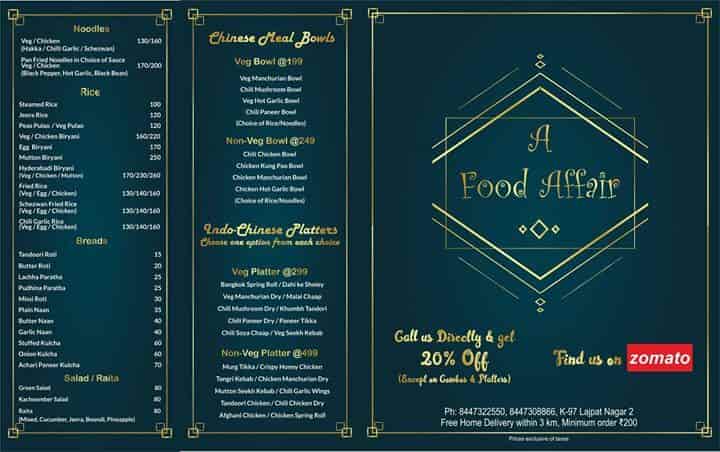 A Food Affair Lajpat Nagar 2 Delhi Chinese Mughlai North Indian Indian Tandoori Cuisine Restaurant Justdial