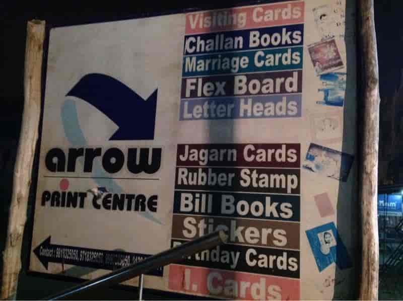 arrow print centre lajpat nagar printers for visiting card in
