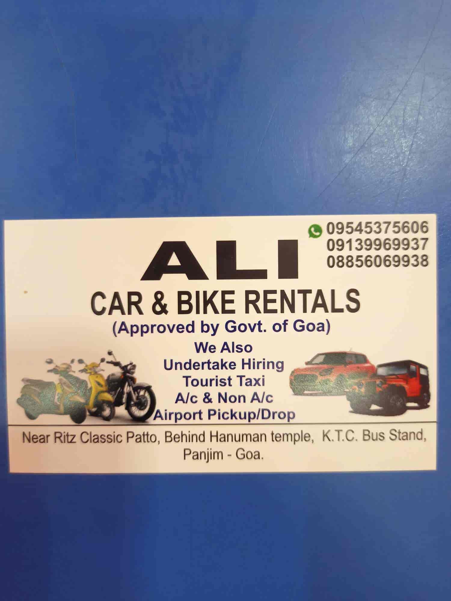 Ali Car & Bike Rentals in Panjim,Goa - Best Car Rental near me in Goa -  Justdial