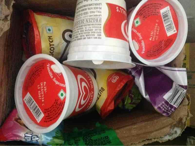 kwality walls ice cream box