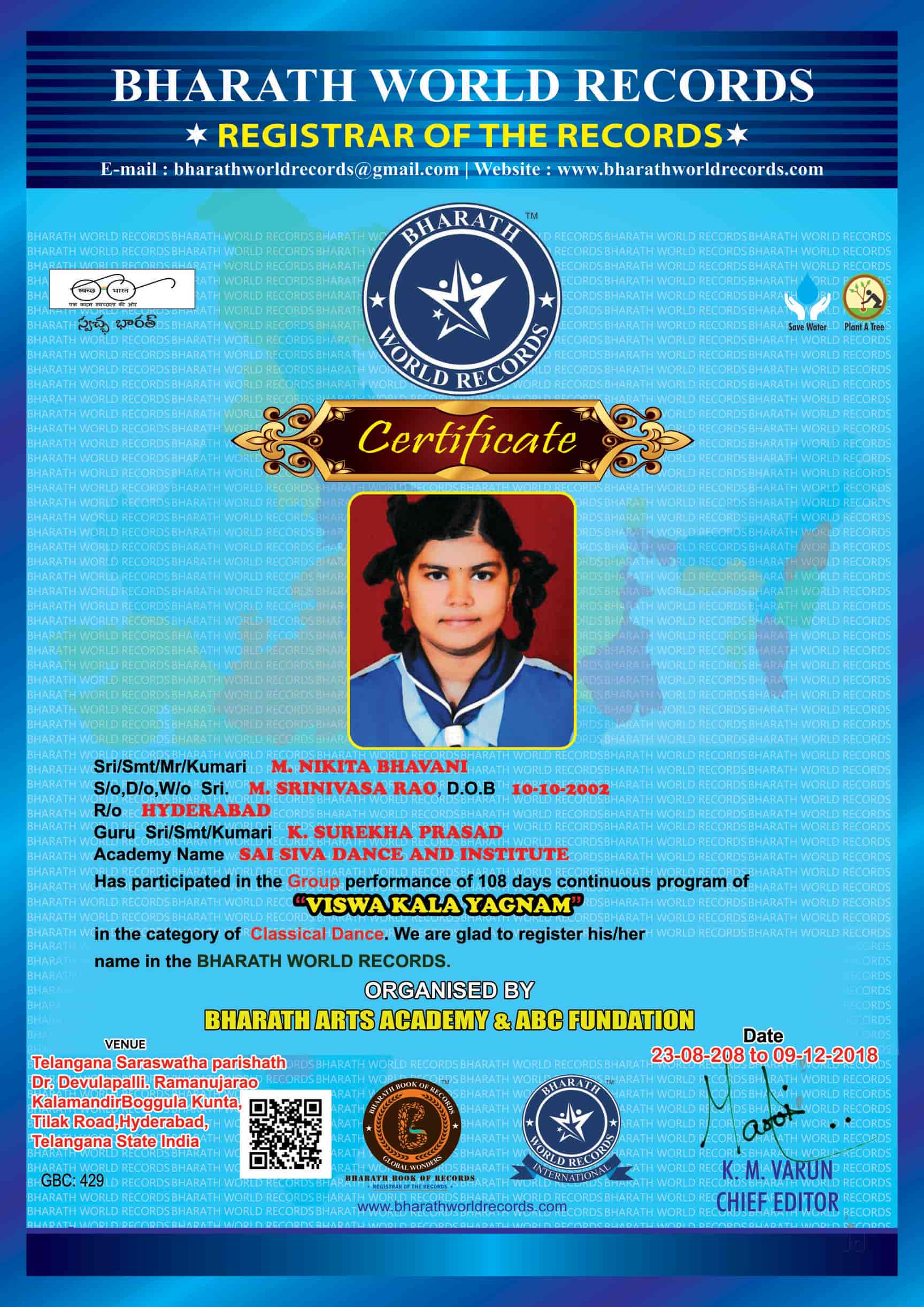 Bharath World Records Secunderabad Record Certification Organizations In Secunderabad Hyderabad Justdial Each time a new video is added to. bharath world records secunderabad