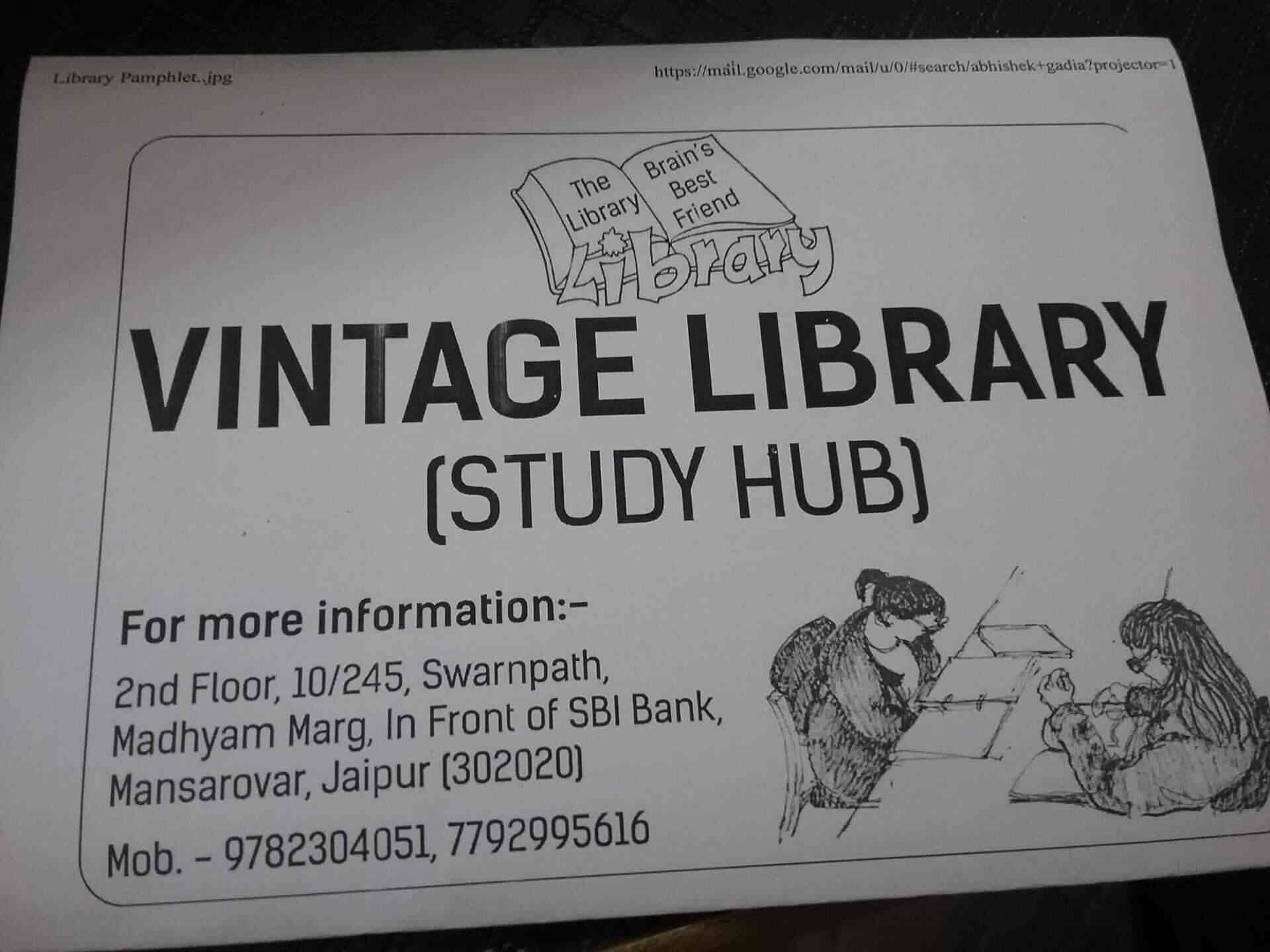 Vintage Library Study Hub Mansarovar Libraries In Jaipur Justdial I joined study hub with the aim of getting 8 each and i got it within 1 month, team here is awesome if you want to achieve your desired score, study hub is the place.