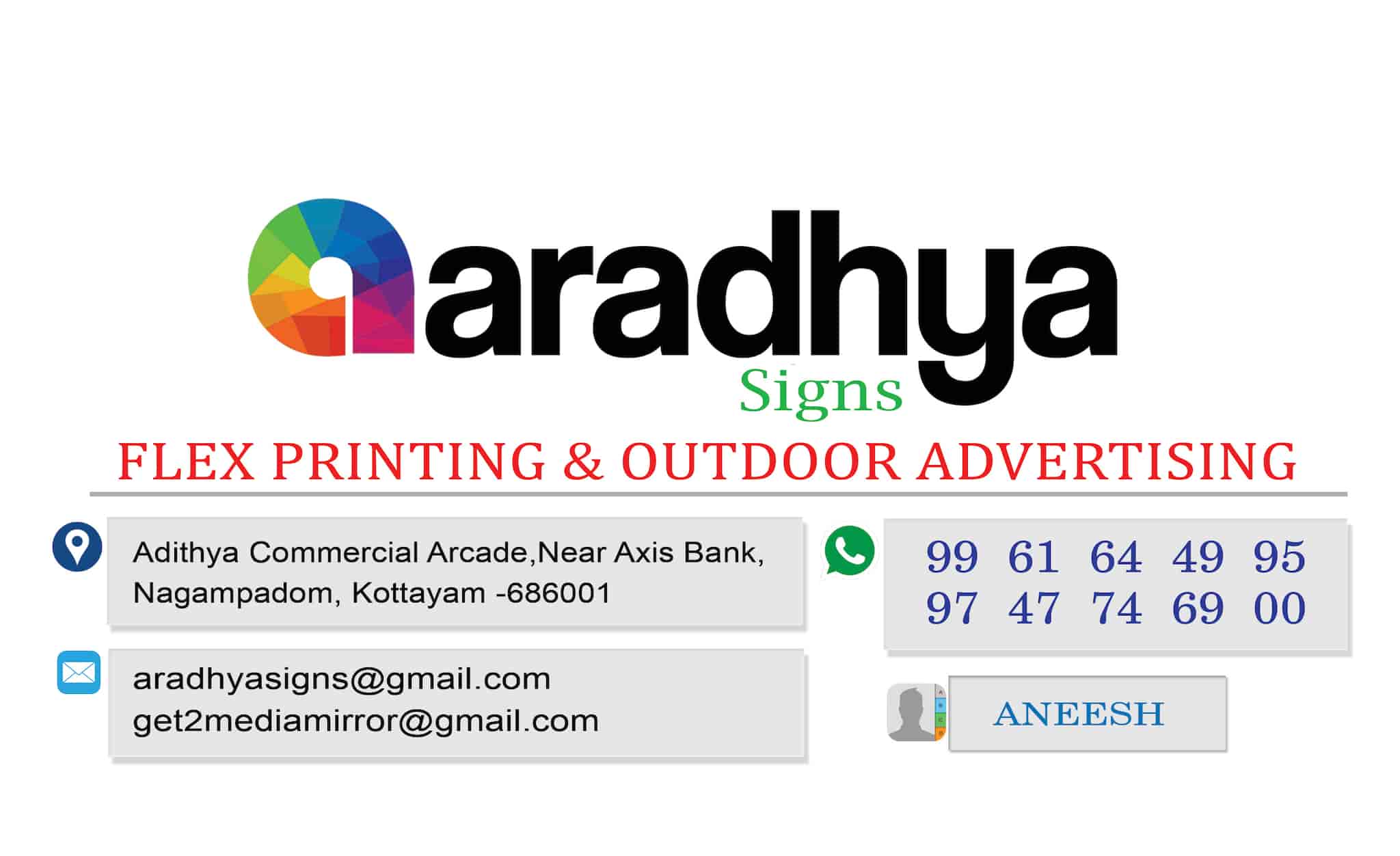 Aradhya Signs Digital Printing And Advertising Near Axis Bank