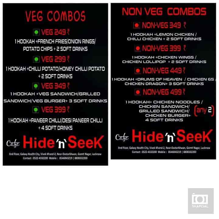 Cafe Hide N Seek Gomti Nagar Lucknow Chinese South Indian North Indian Italian Indian Continental Fast Food Cuisine Restaurant Justdial