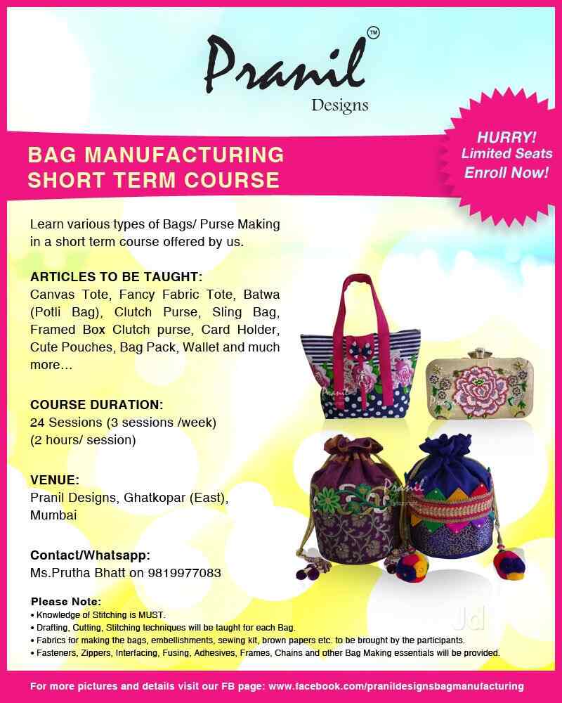 Pranil Designs Bag Making Short Term Course Ghatkopar East Pranil Designs Bag Making Short Term Course Ghatkopar East Vocational Training Centres In Mumbai Justdial