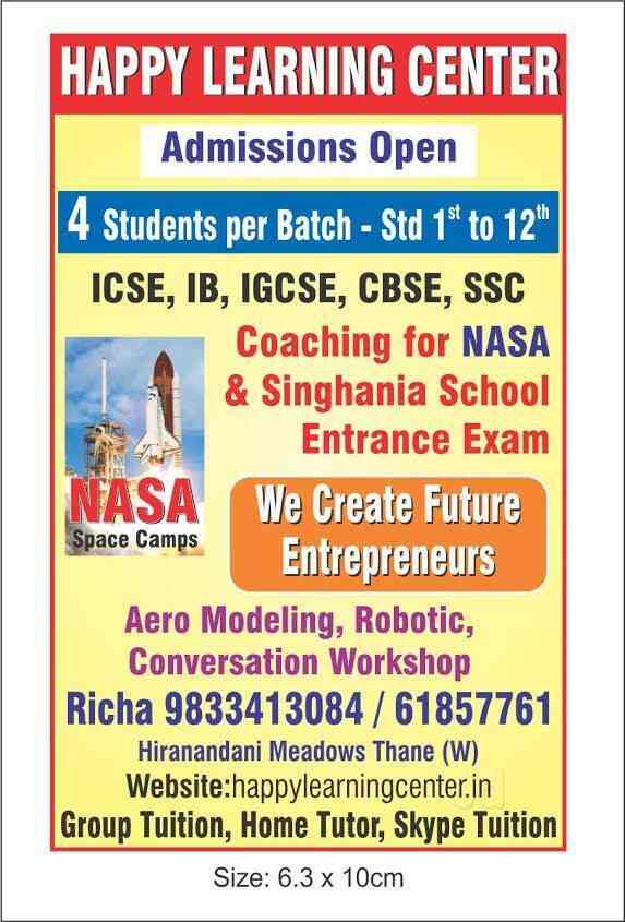 Happy Learning Center Thane West Tutorials In Thane Mumbai