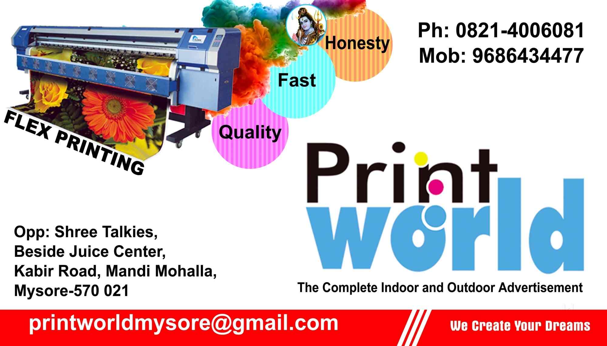 Print World Mandi Mohalla Flex Printing Services In Mysore Justdial