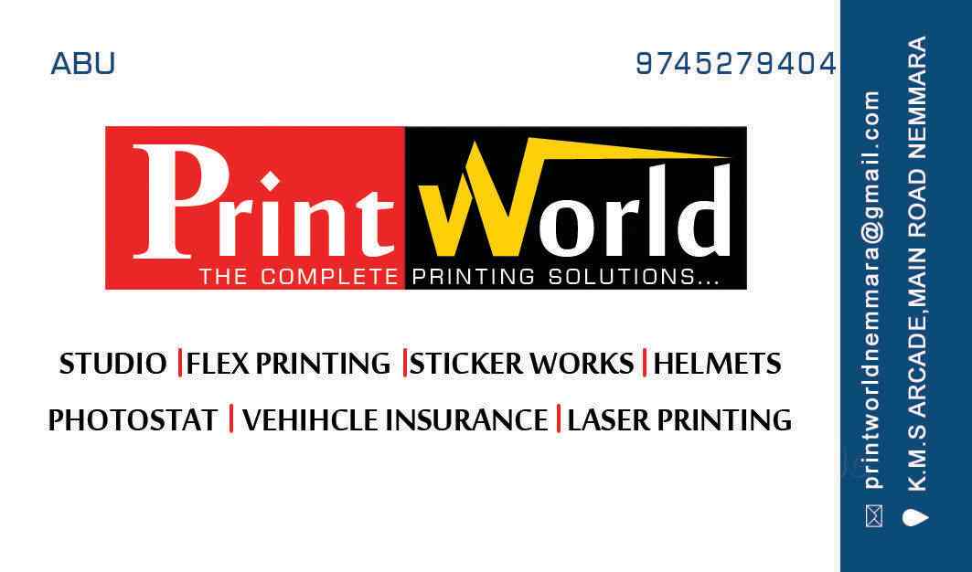 Print World Nemmara Nemmara Flex Printing Services In Palakkad Justdial