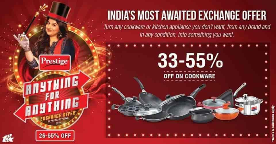 Prestige utensils exchange discount offer