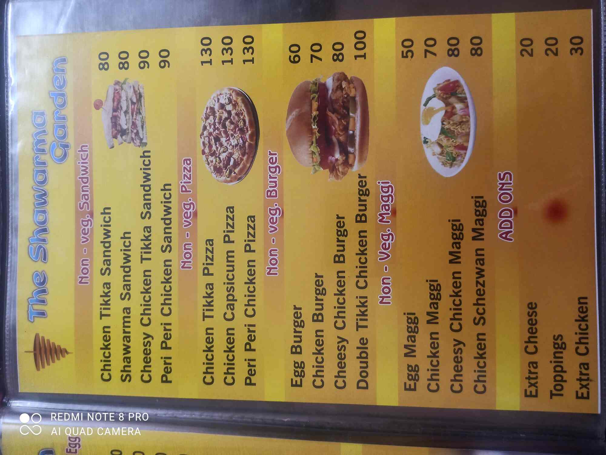 Shawarma Garden Menu Fasci Garden