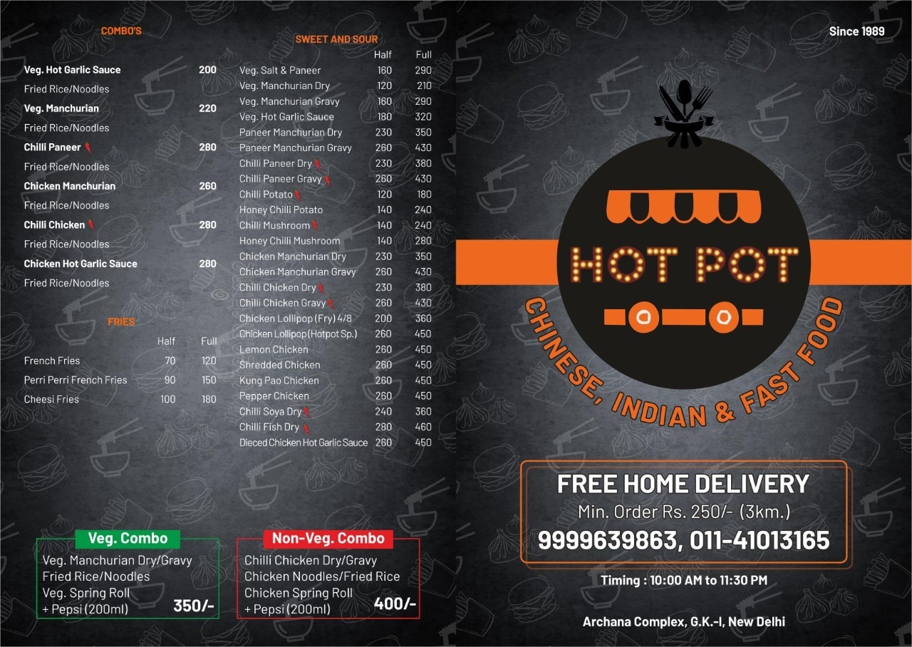 Hot Pot in Greater Kailash 1,Delhi - Order Food Online