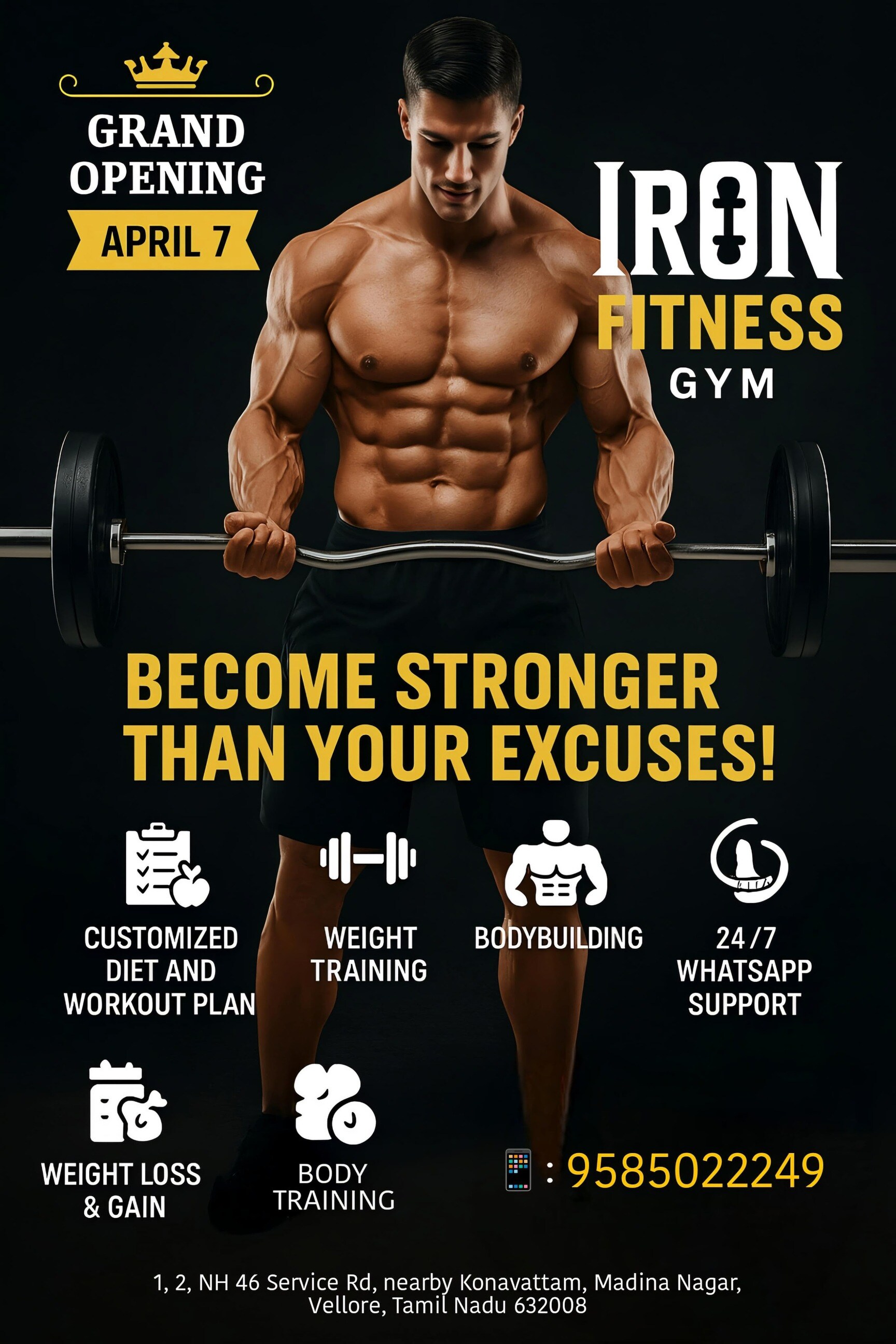 Iron Fitness Gym in Shenbakkam,Vellore - Best Gyms near me in